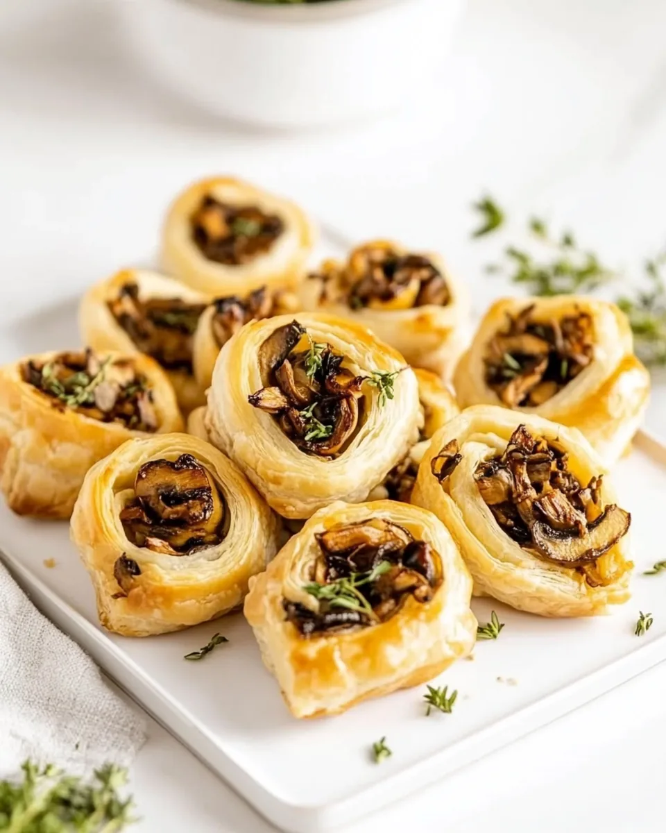 Mushroom Puff Pastry Pinwheels
