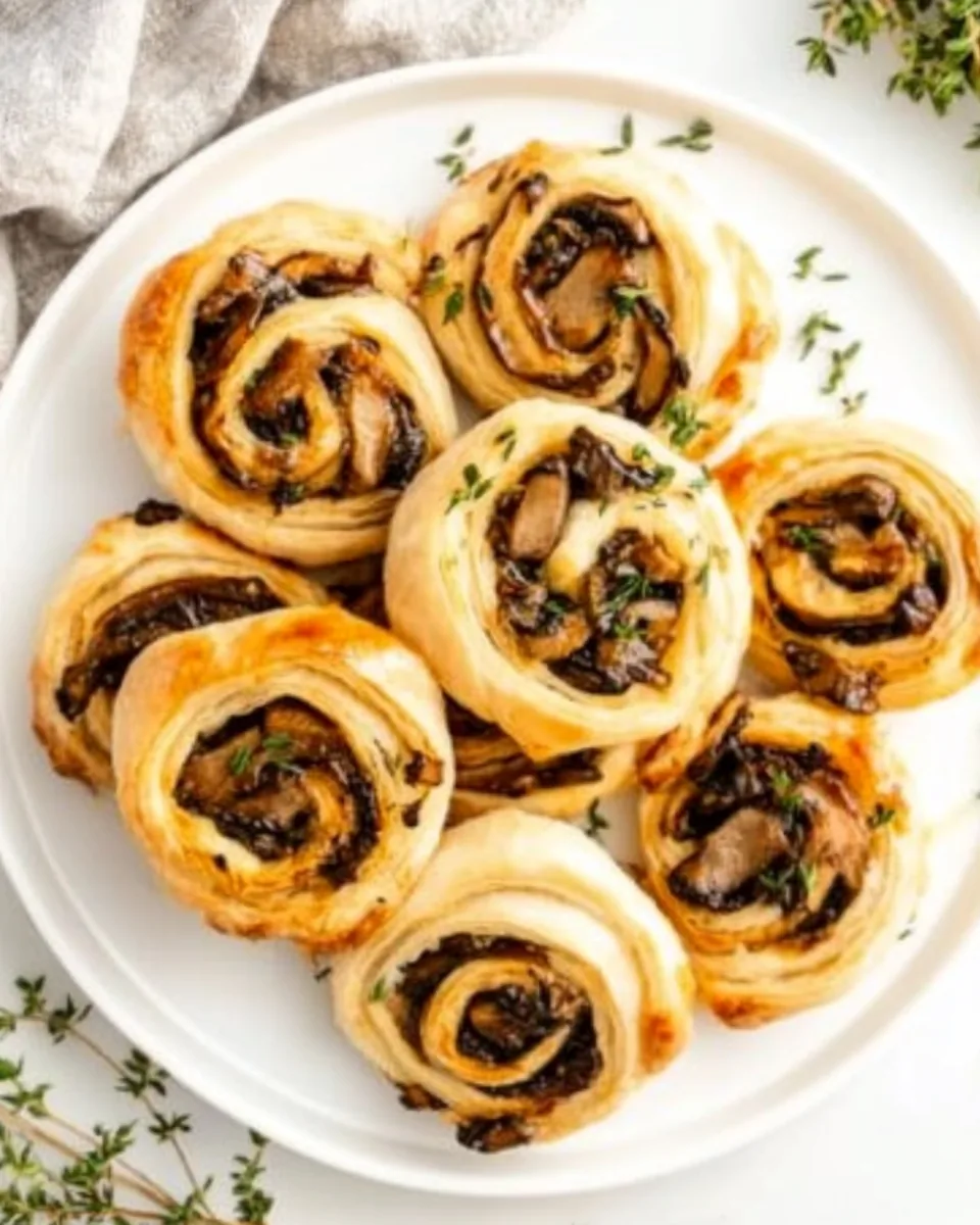 Mushroom Puff Pastry Pinwheels