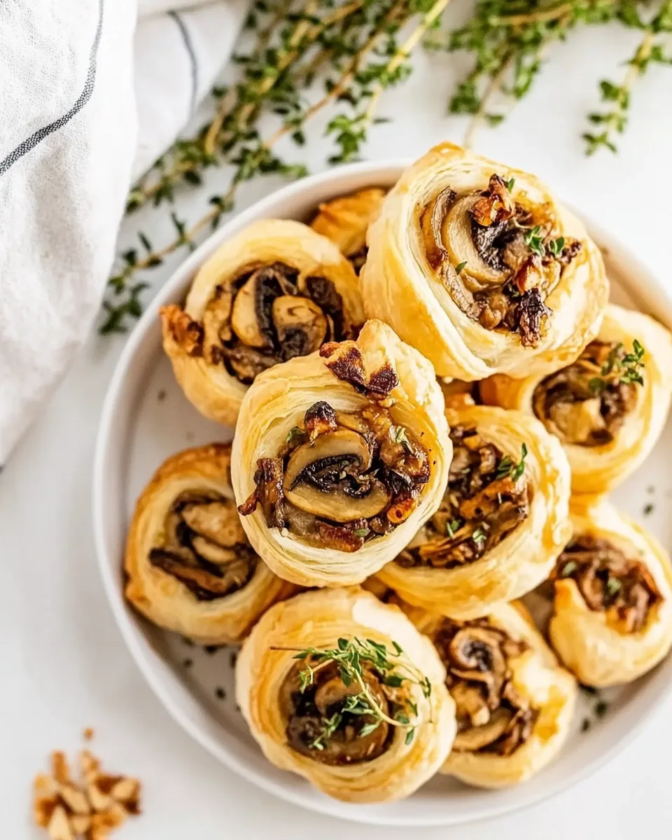 Mushroom Puff Pastry Pinwheels