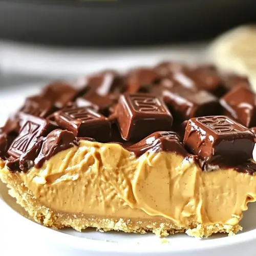 No Bake Peanut Butter Twix Pie