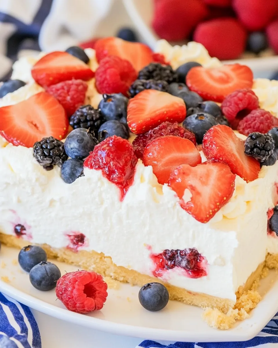 No Bake Pull Apart Berry Cheesecake