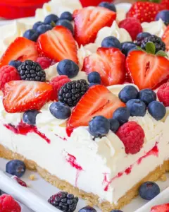 No Bake Pull Apart Berry Cheesecake