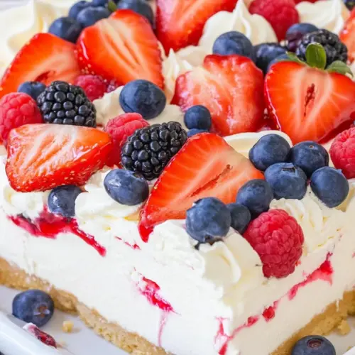 No Bake Pull Apart Berry Cheesecake