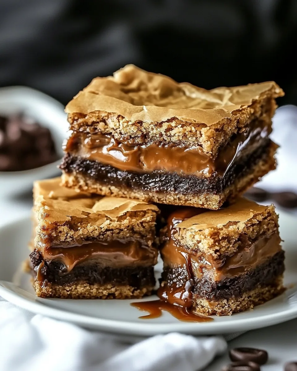 Nutella Stuffed Salted Caramel Blondies