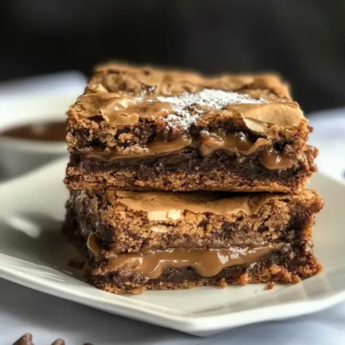 Nutella Stuffed Salted Caramel Blondies