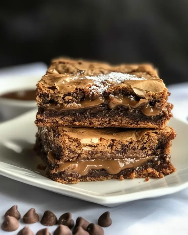 Nutella Stuffed Salted Caramel Blondies