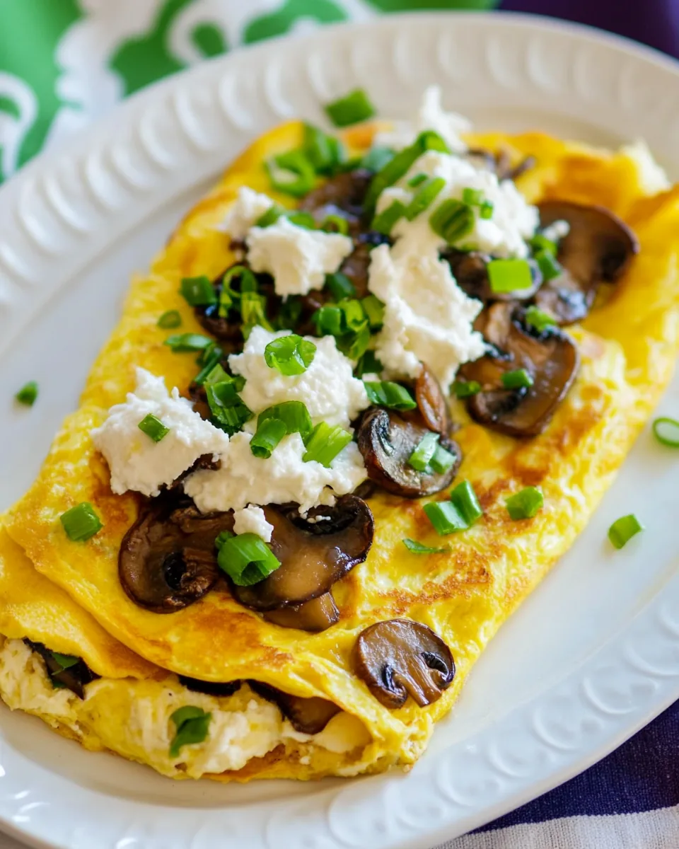 Omelet with Mushrooms and Goat Cheese