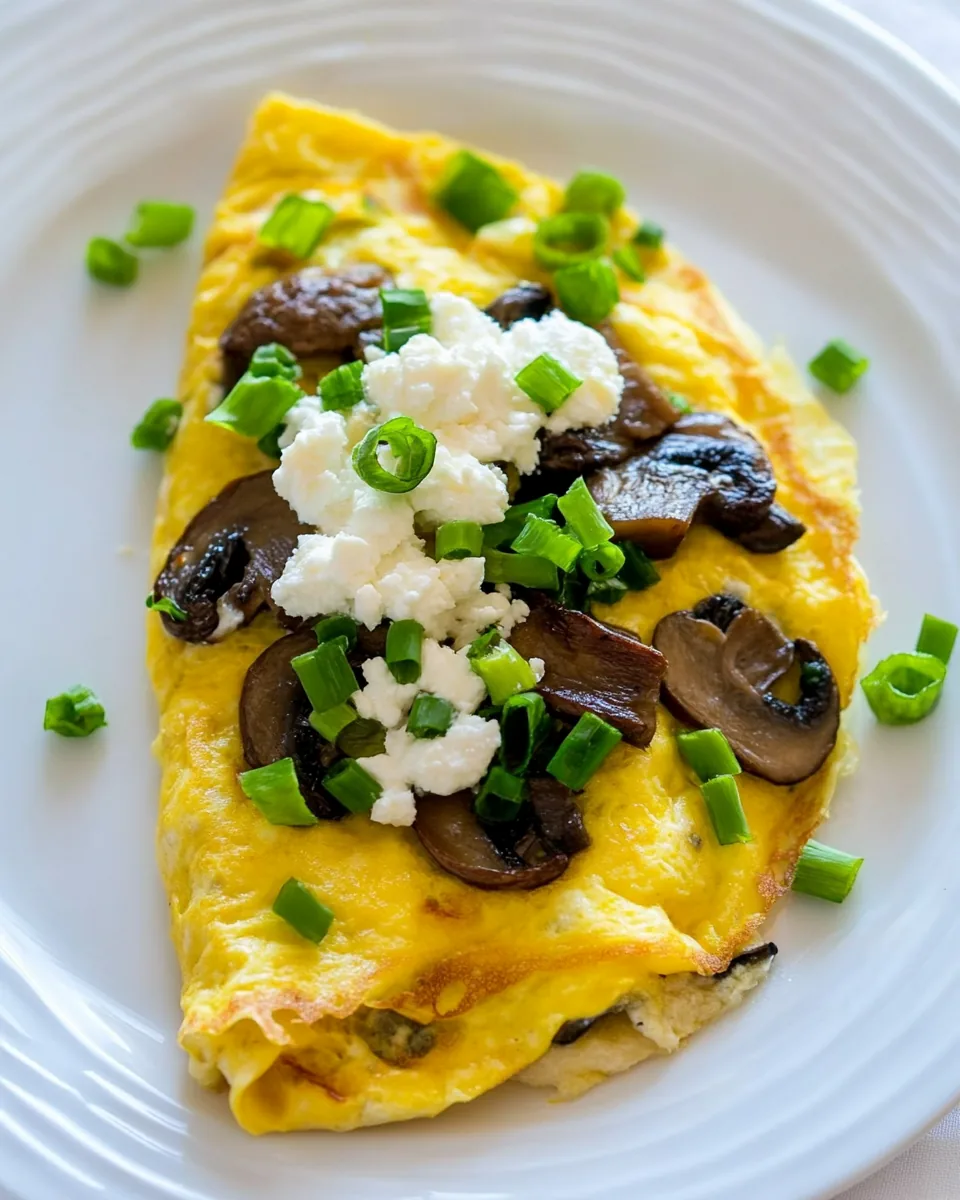 Omelet with Mushrooms and Goat Cheese