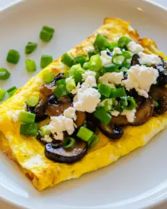 Omelet with Mushrooms and Goat Cheese