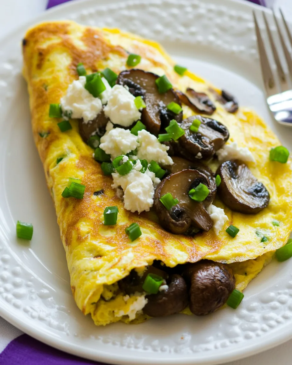 Omelet with Mushrooms and Goat Cheese