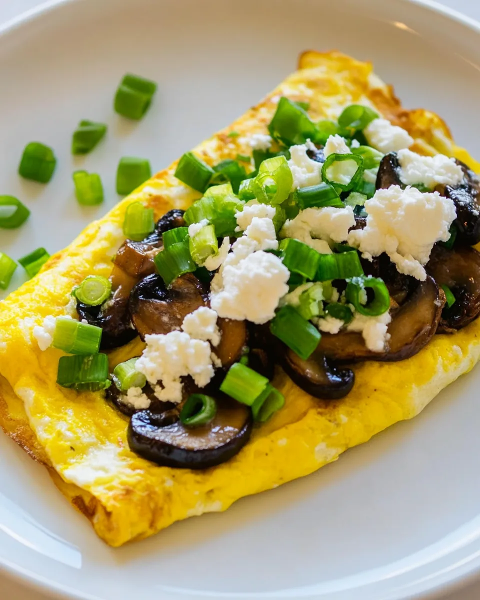 Omelet with Mushrooms and Goat Cheese