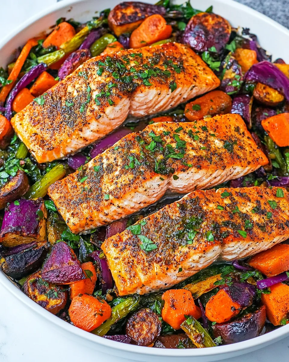 One Pan Salmon and Vegetables