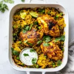 One Pan Tandoori Chicken with Spiced Coconut Rice