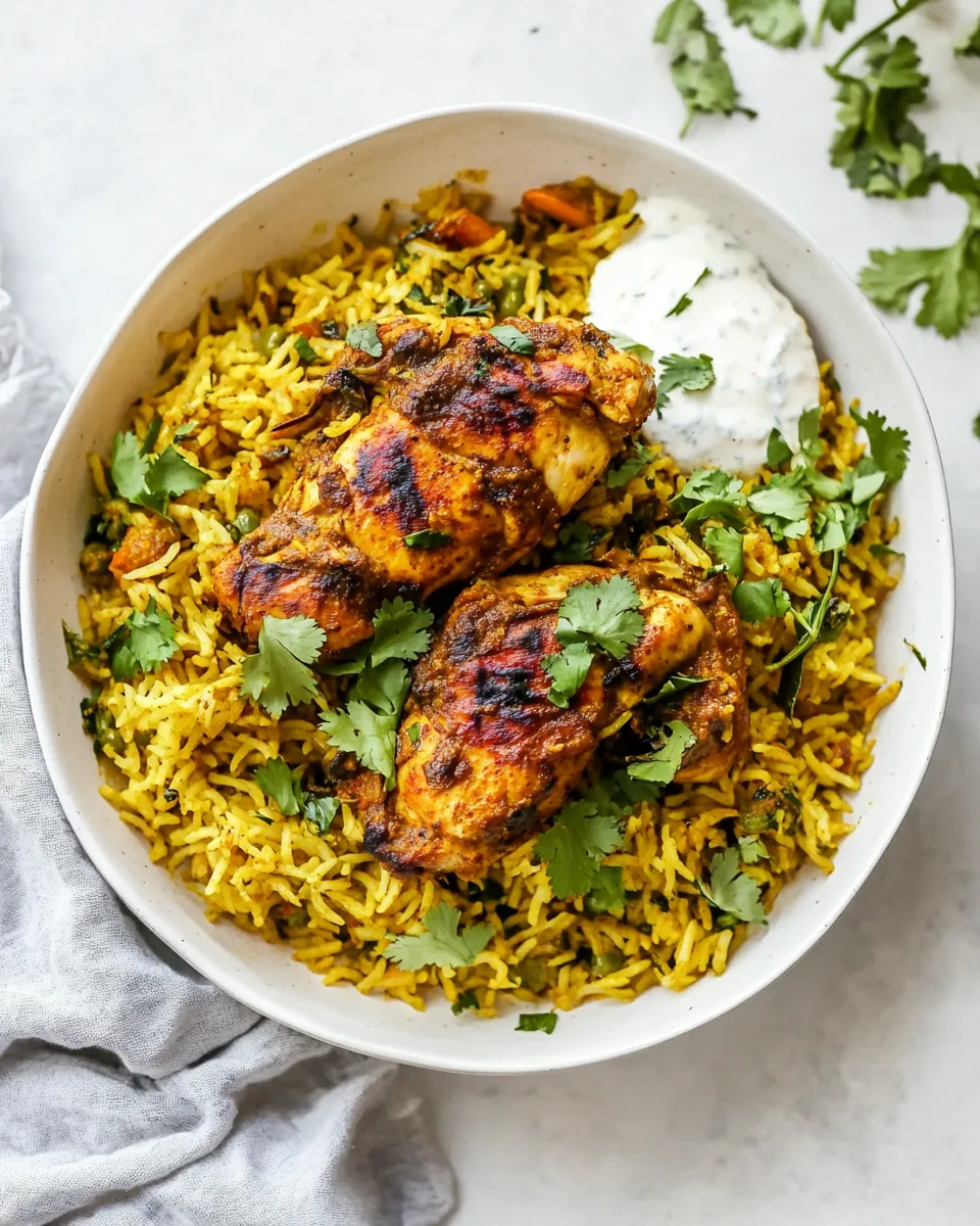 One Pan Tandoori Chicken with Spiced Coconut Rice