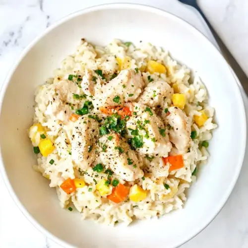 One Pot Chicken And Rice Alfredo