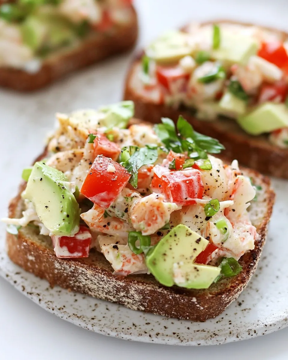 Open Face Crab Salad Toast