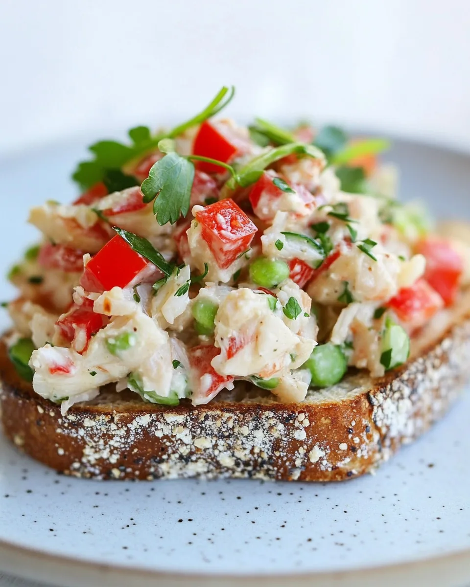 Open Face Crab Salad Toast