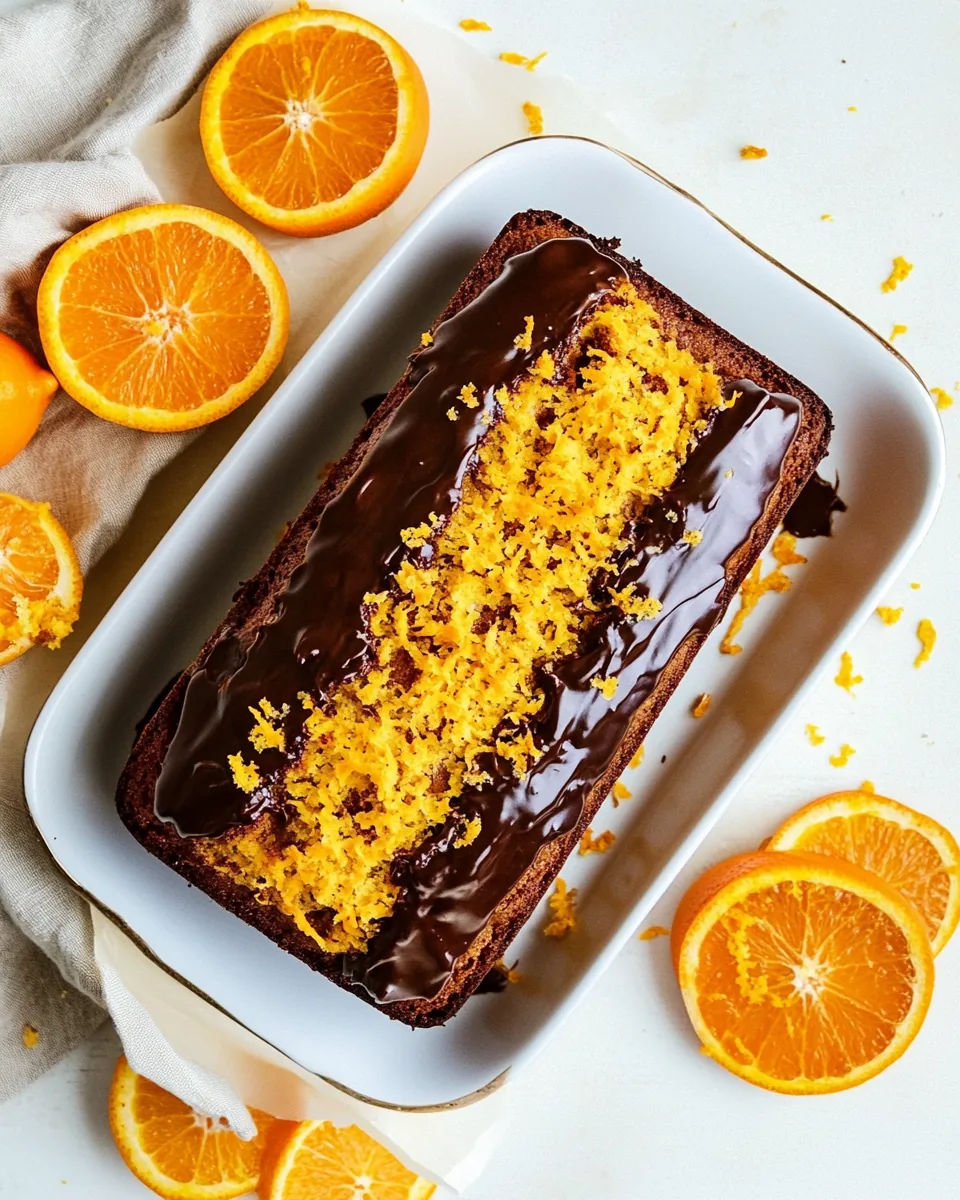 Paleo Orange Kissed Loaf with Dark Chocolate Glaze