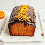 Paleo Orange Kissed Loaf with Dark Chocolate Glaze