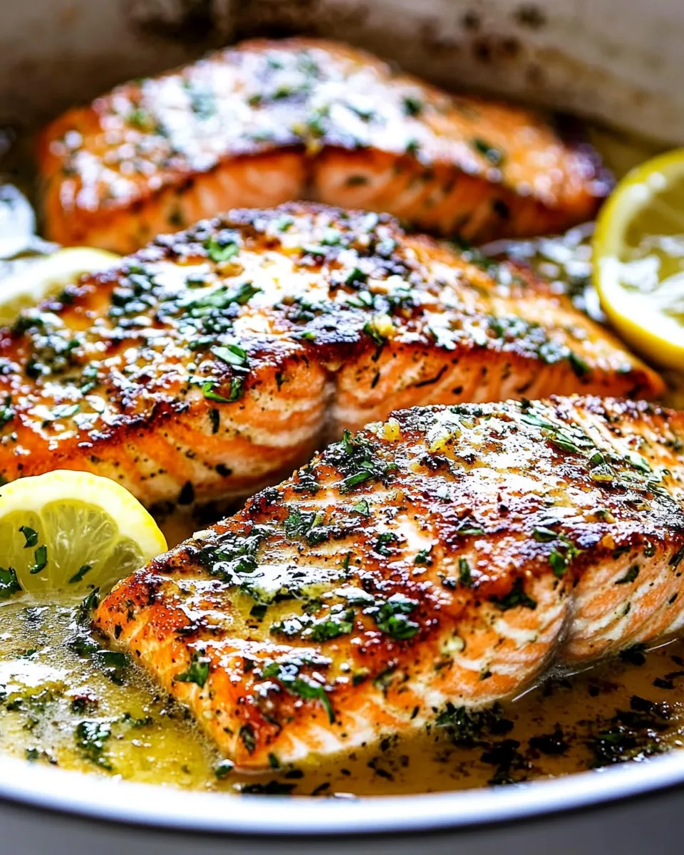 Pan Seared Salmon with Lemon Garlic Butter Sauce