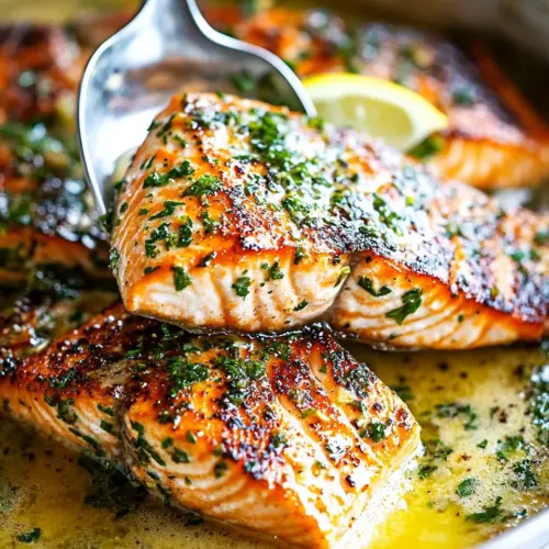 Pan Seared Salmon with Lemon Garlic Butter Sauce