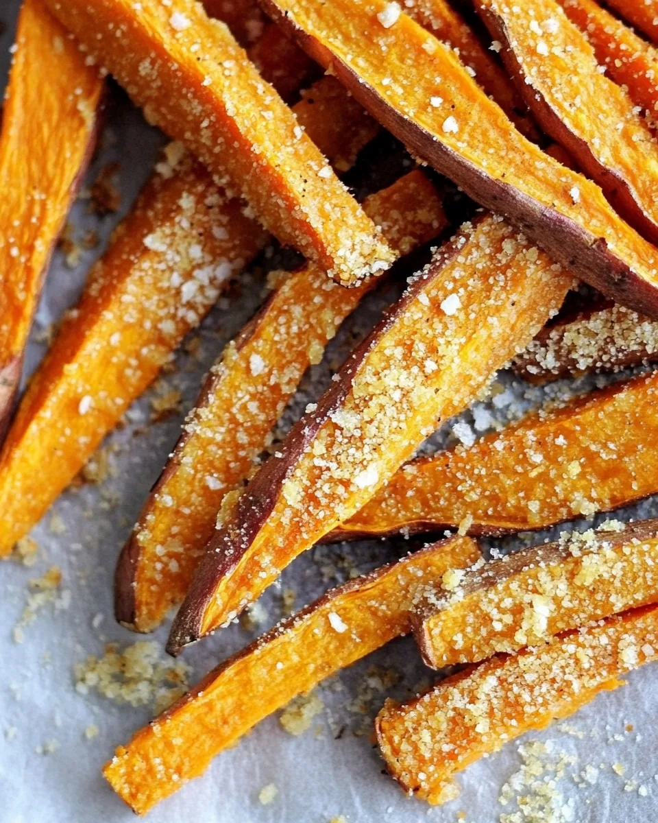 Parmesan and Garlic Baked Sweet Potato Fries