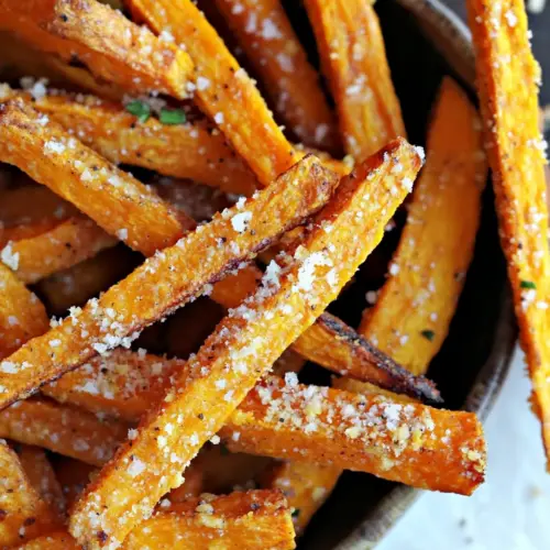 Parmesan and Garlic Baked Sweet Potato Fries