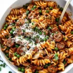 Pasta with Turkey Sausage and Peas