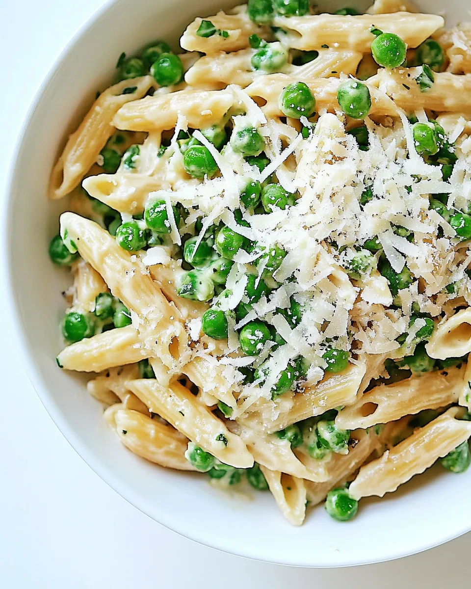 Pea Pasta with Shallot Cream Sauce