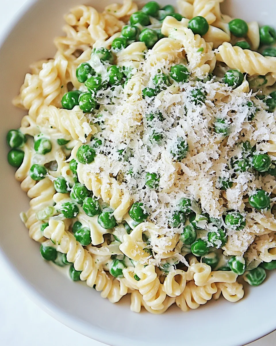 Pea Pasta with Shallot Cream Sauce