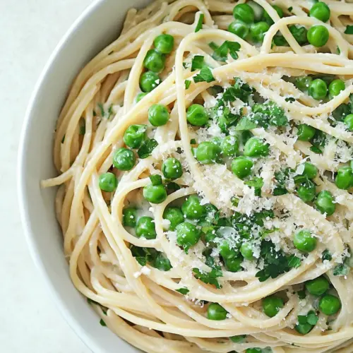 Pea Pasta with Shallot Cream Sauce