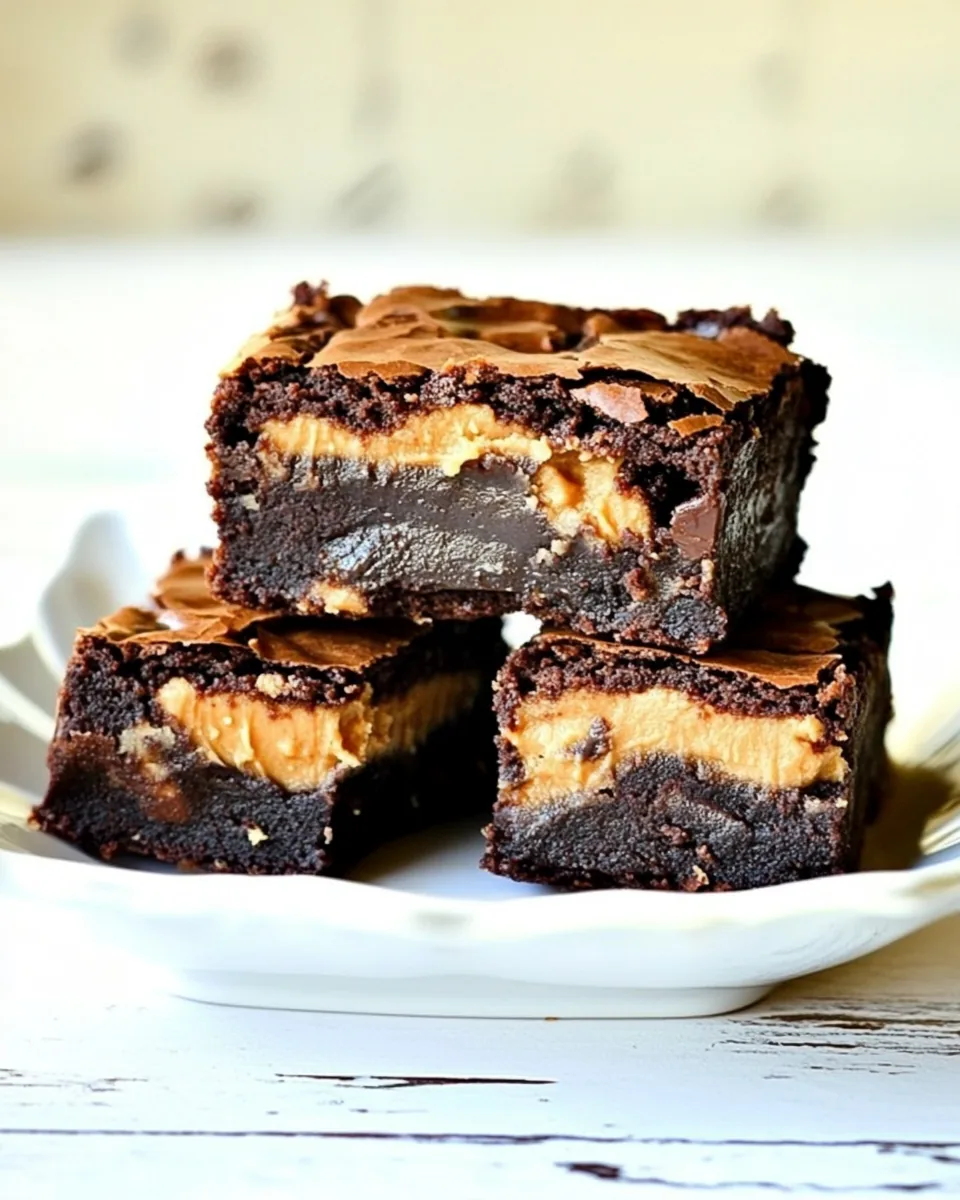 Peanut Butter Snickers Brownies