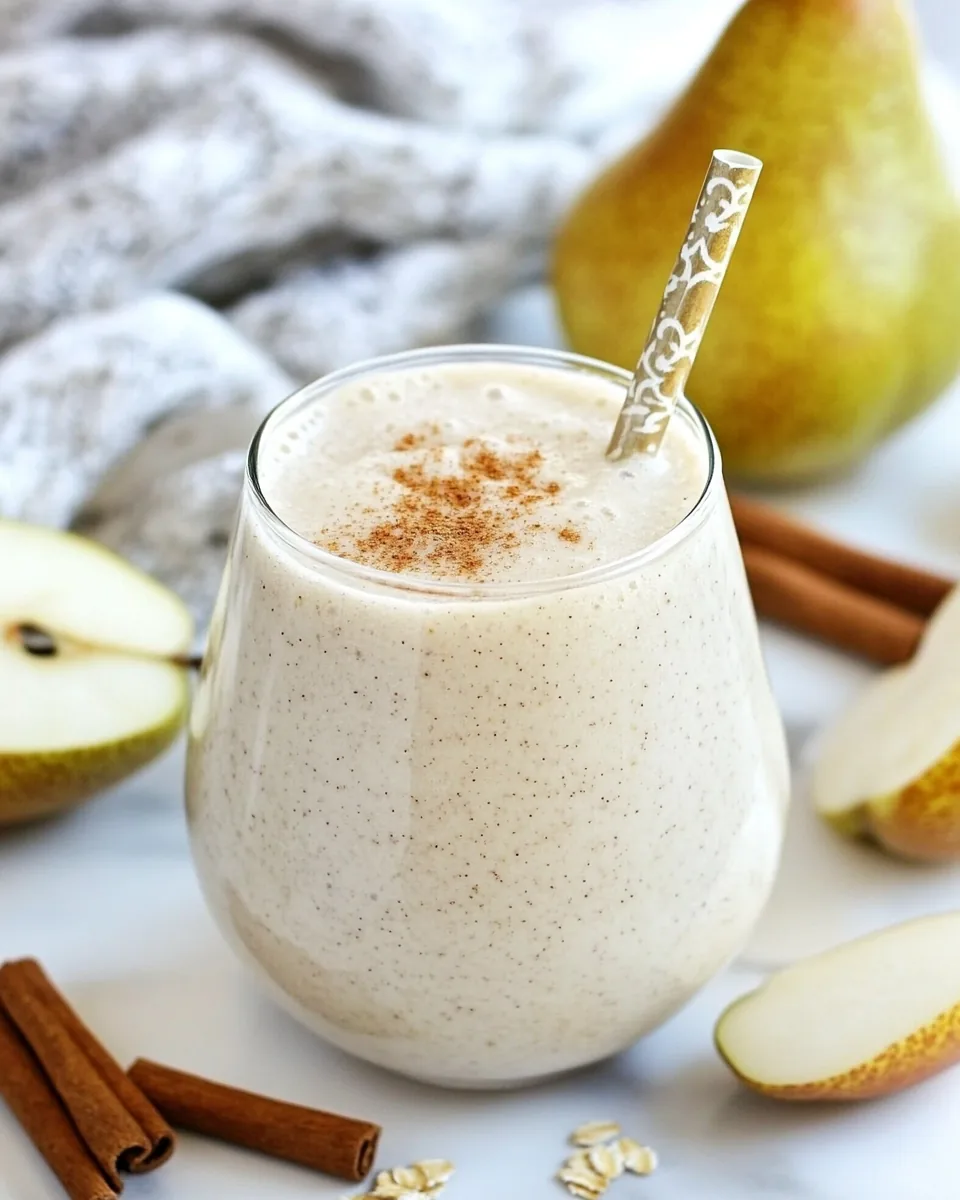 Pear Ginger Cinnamon Oat Smoothie