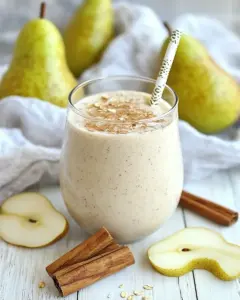 Pear Ginger Cinnamon Oat Smoothie