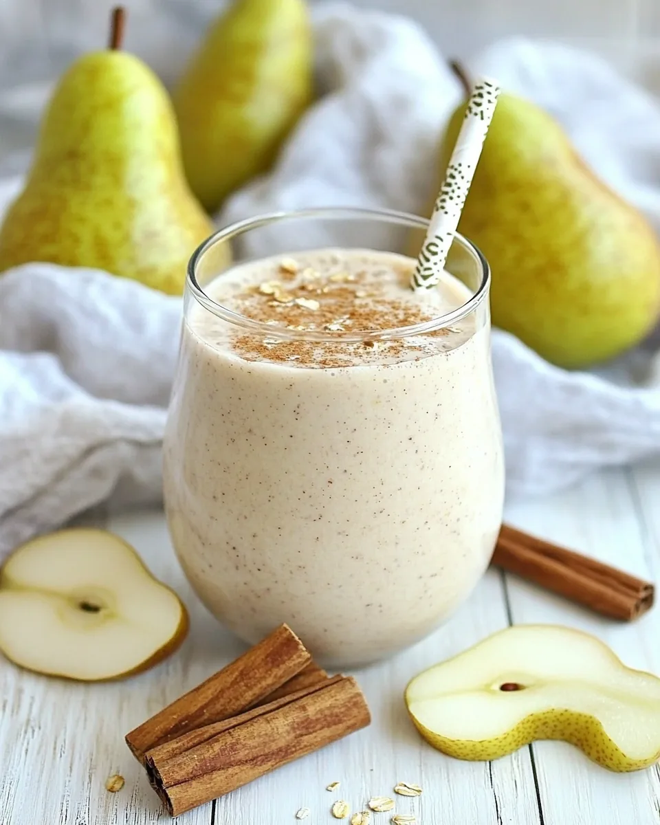 Pear Ginger Cinnamon Oat Smoothie