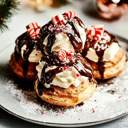 Peppermint Bark Cream Puffs