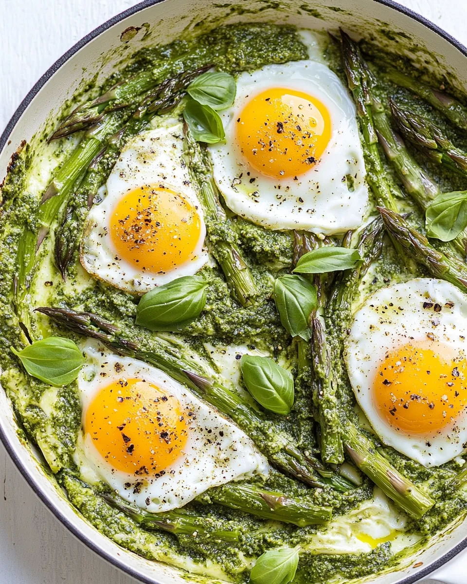 Pesto Asparagus Egg Skillet