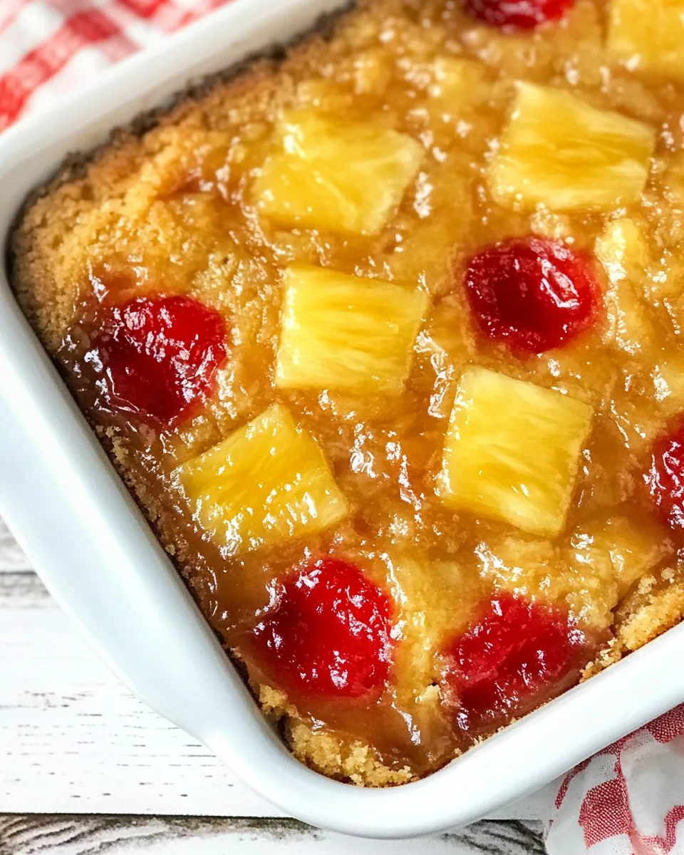 Pineapple Upside Down Dump Cake