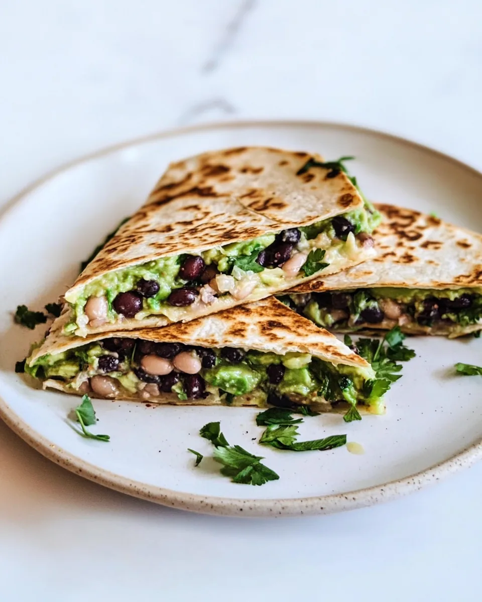 Plant Based Bean and Avocado Quesadillas