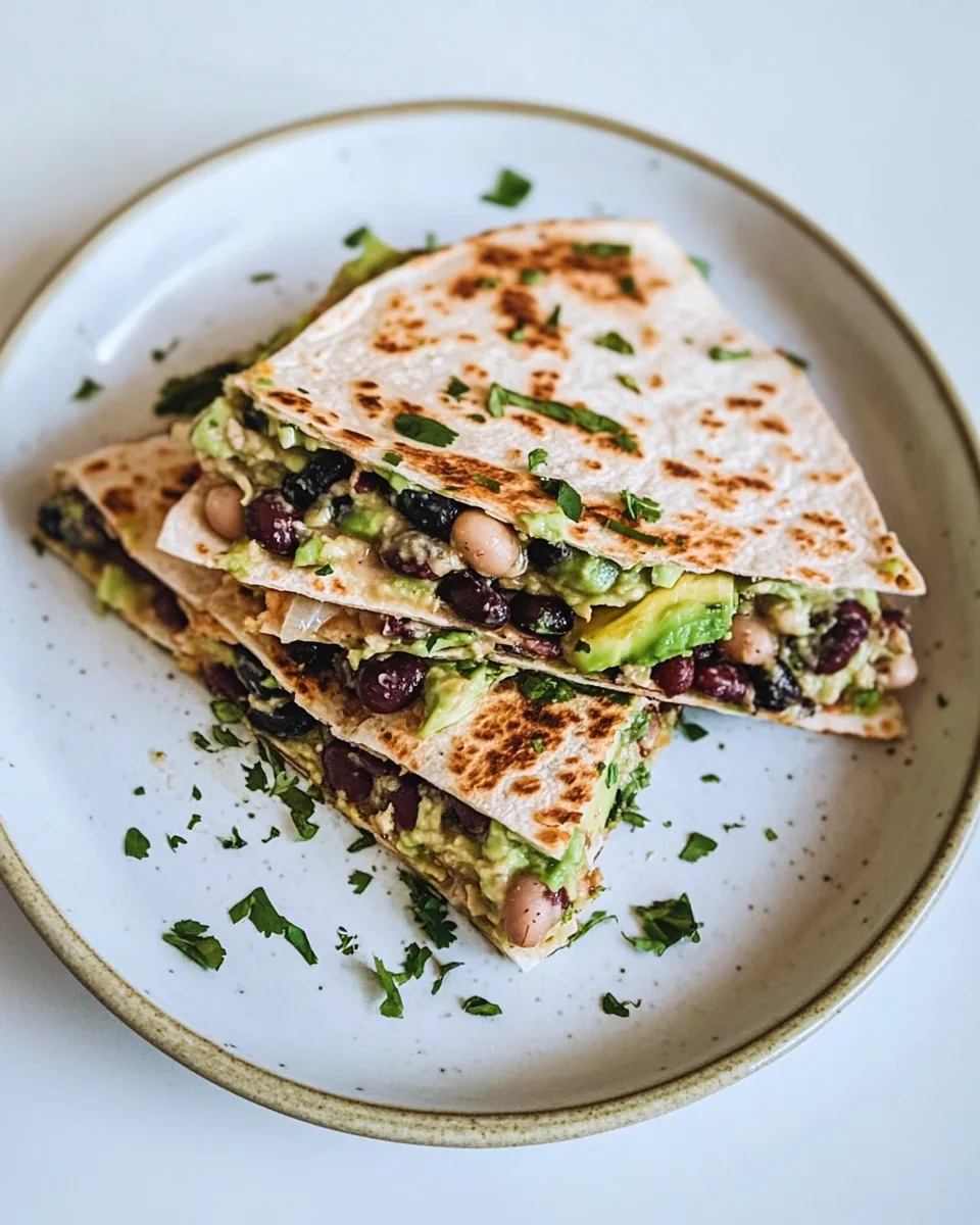 Plant Based Bean and Avocado Quesadillas