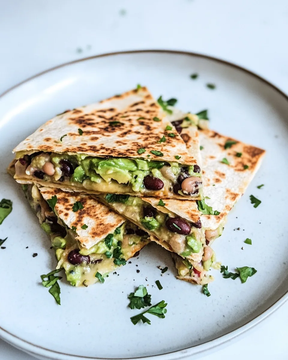 Plant Based Bean and Avocado Quesadillas