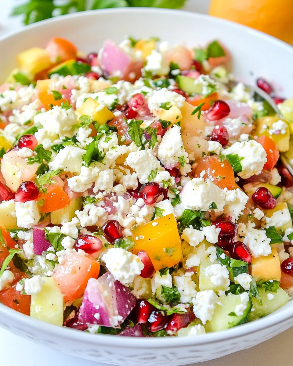 Pomegranate Salad with Feta Cheese