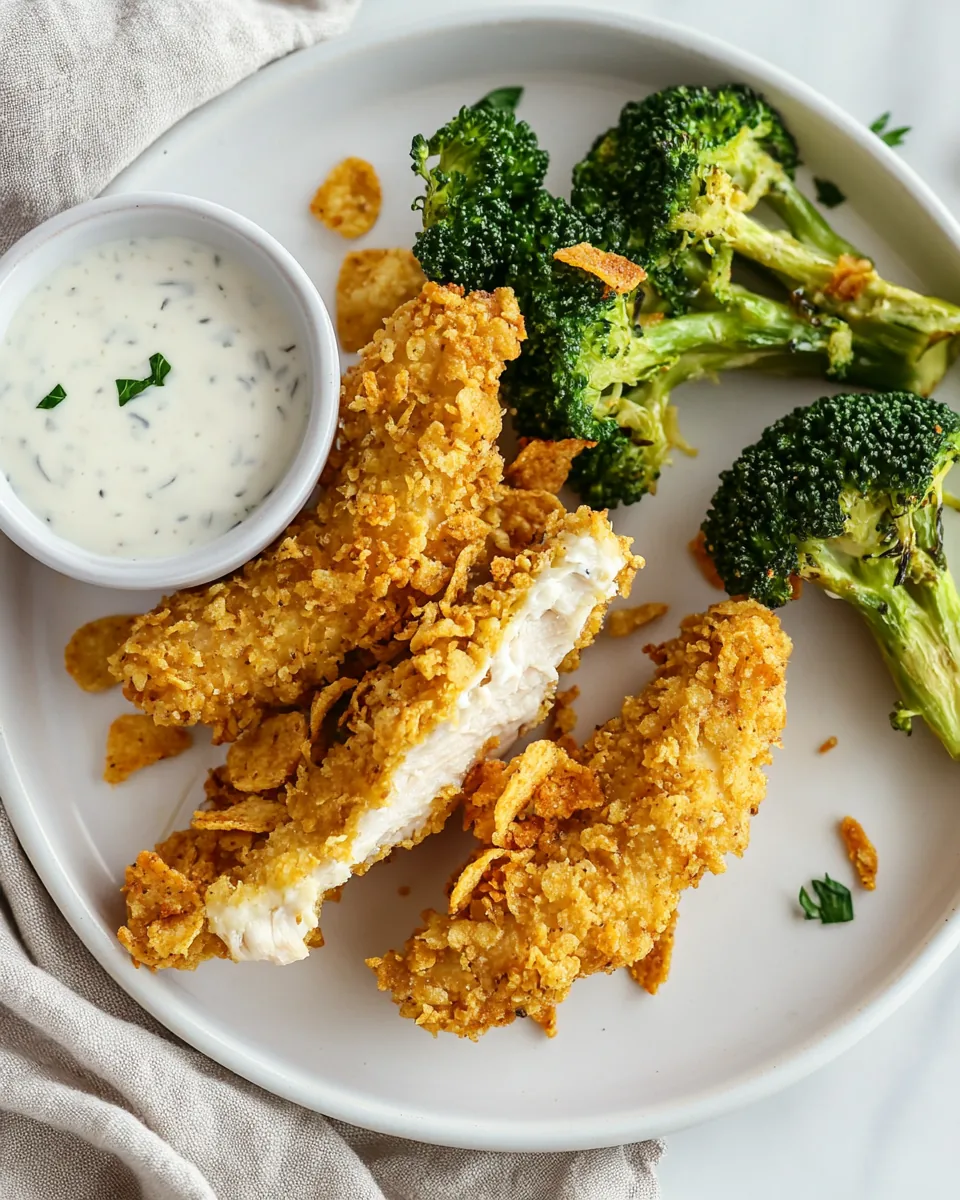 Potato Chip Crusted Chicken Fingers