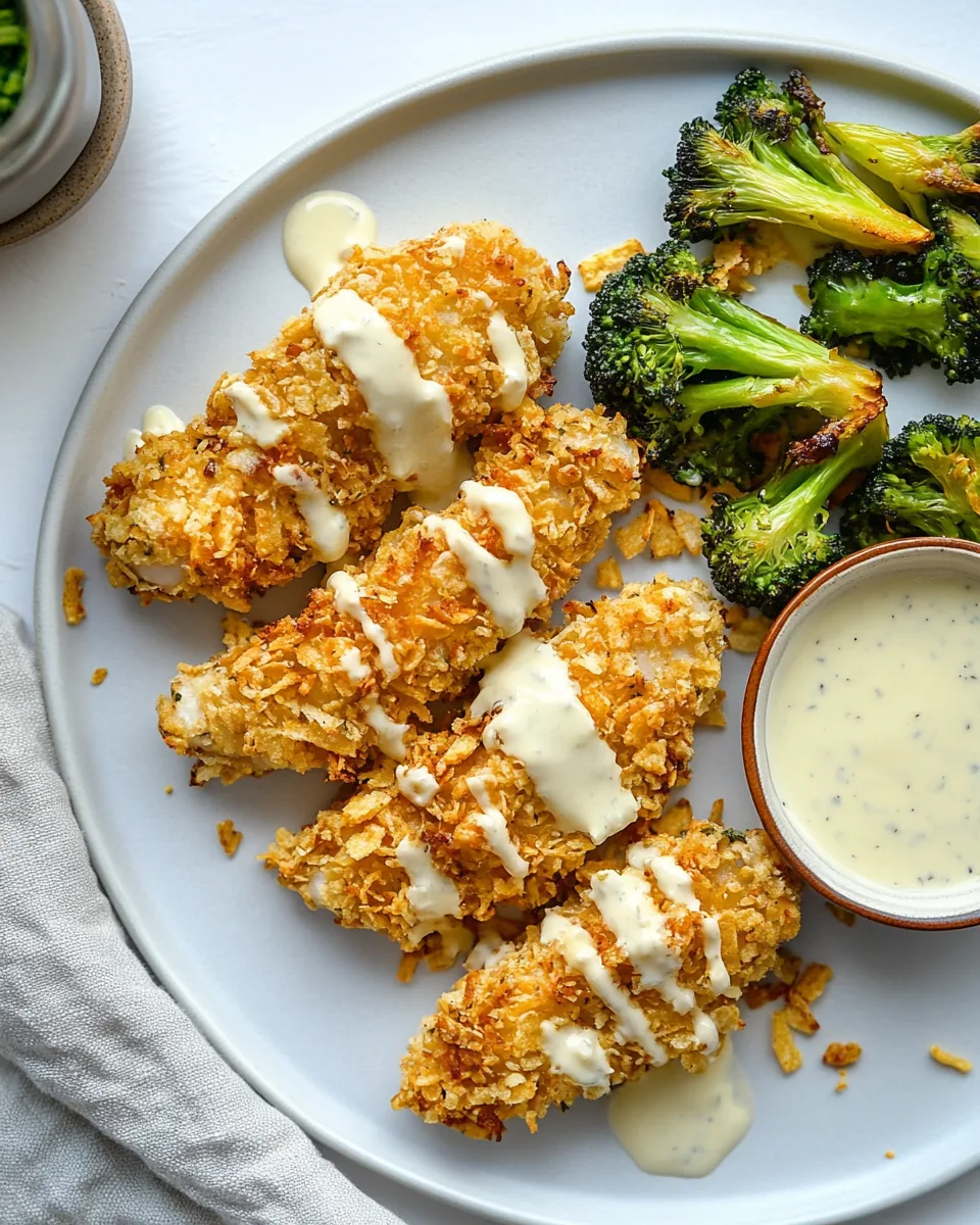 Potato Chip Crusted Chicken Fingers