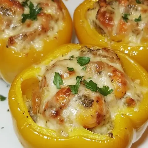 Prawns Stuffed Yellow Bell Peppers