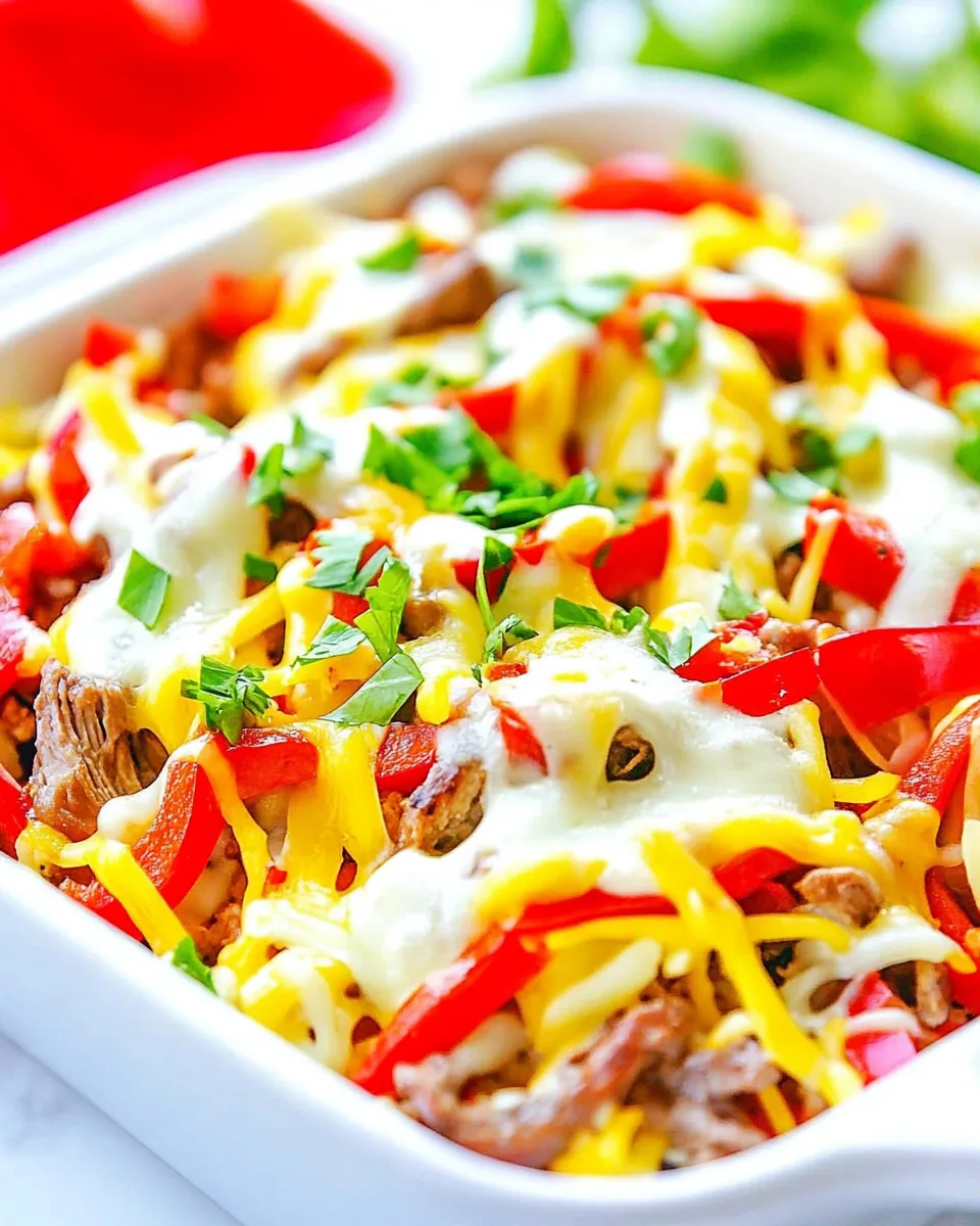 Quick and Easy Chicken Cheesesteak Skillet