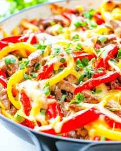 Quick and Easy Chicken Cheesesteak Skillet