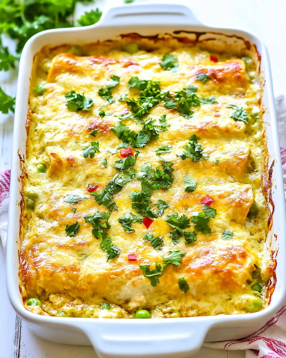 Green Chile Chicken Enchilada Casserole