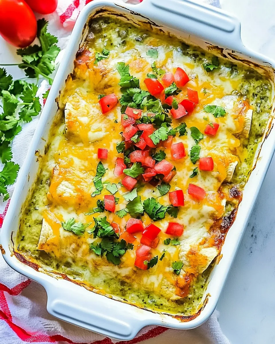 Green Chile Chicken Enchilada Casserole