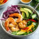 Rainbow Spring Roll Bowls with Shrimp or Chicken
